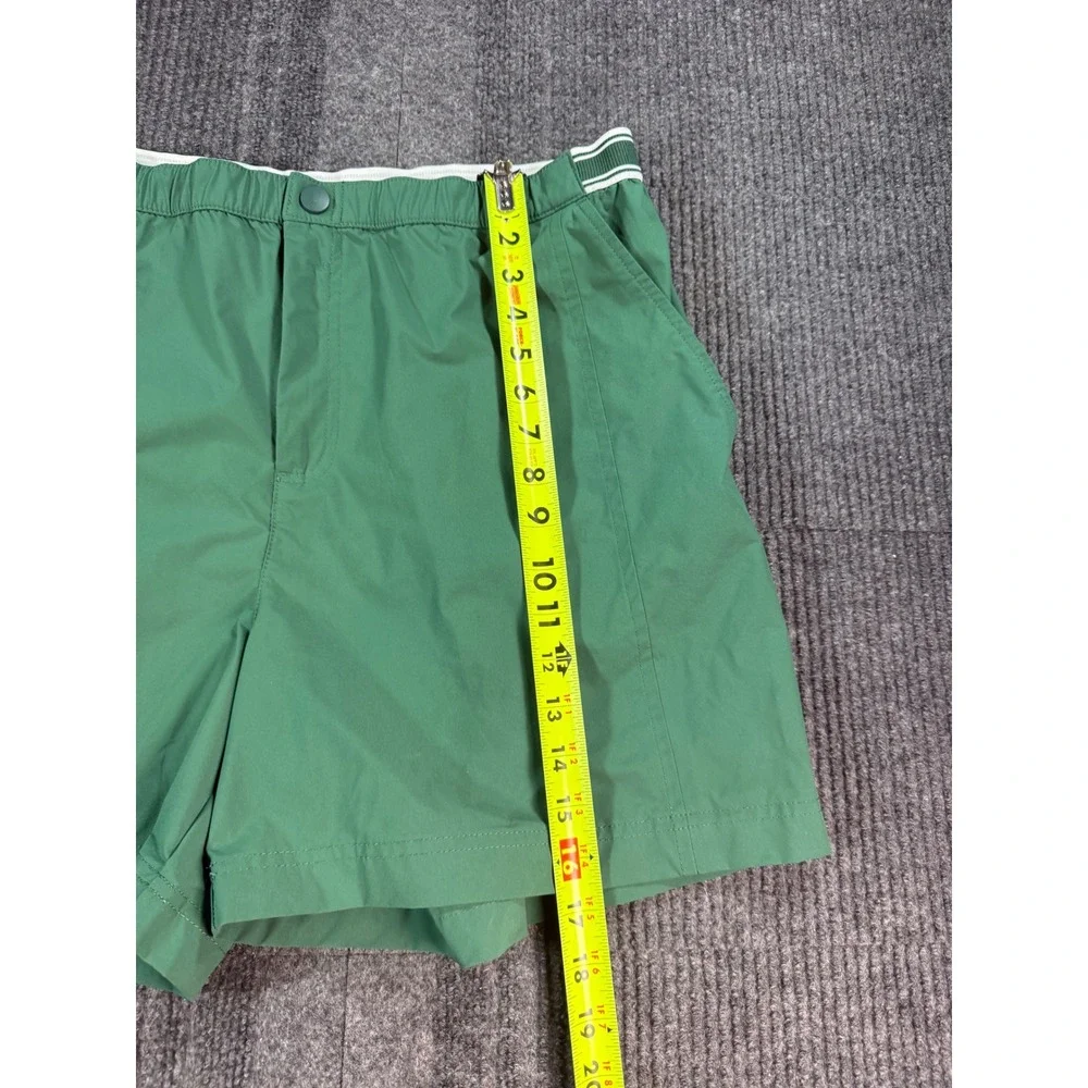 Vineyard Vines Mens Performance Shorts Green XL Elastic Waist Striped Trim 5.5in